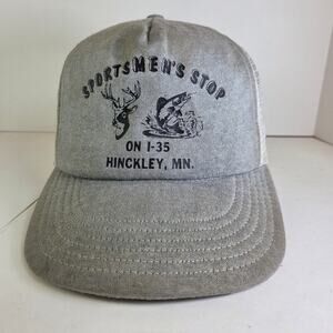 Vintage Sportsmen’s Stop Hinckley MN Trucker Hat Mesh Snapback Cap Foam Rot